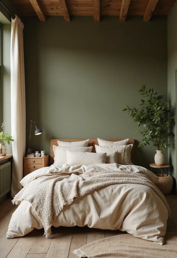 26 Paint Colors for Bedroom That Transform Your Space Instantly 21 26 Paint Colors for Bedroom That Transform Your Space Instantly - 21. Rustic Olive Green