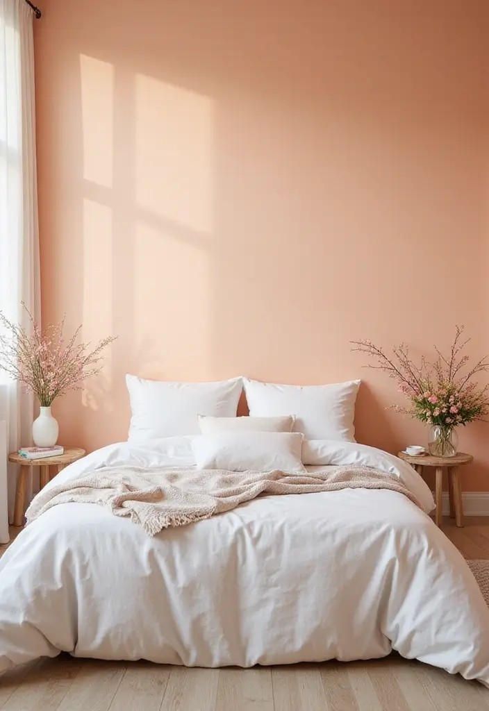 26 Paint Colors for Bedroom That Transform Your Space Instantly 6 26 Paint Colors for Bedroom That Transform Your Space Instantly - 6. Gentle Peach