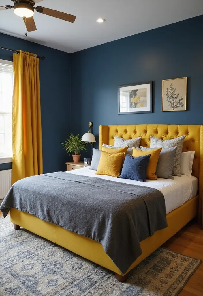 26 Paint Colors for Bedroom That Transform Your Space Instantly 9 26 Paint Colors for Bedroom That Transform Your Space Instantly - 9. Energetic Mustard Yellow