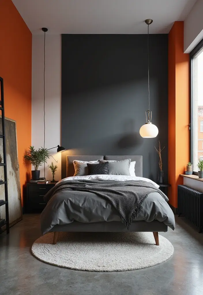 27 Black and Grey Bedroom Ideas That Balance Drama and Comfort - 11. Black and Grey Color Blocks