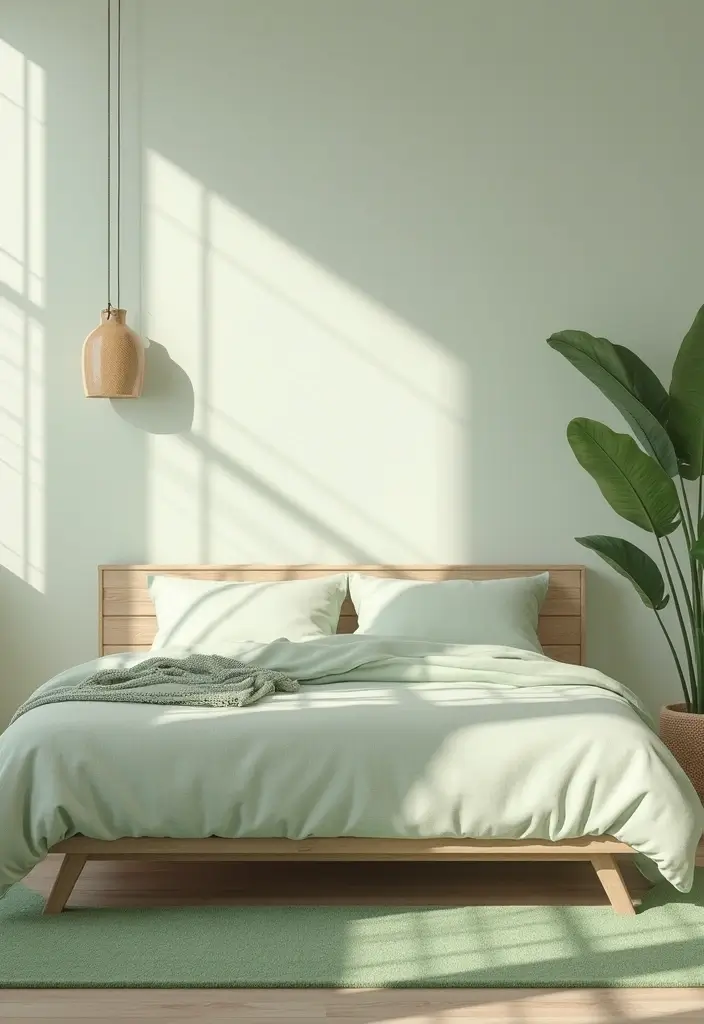 27 Green Bedroom Ideas That Feel Fresh and Calming 6 27 Green Bedroom Ideas That Feel Fresh and Calming - 6. Minimalist Green Decor