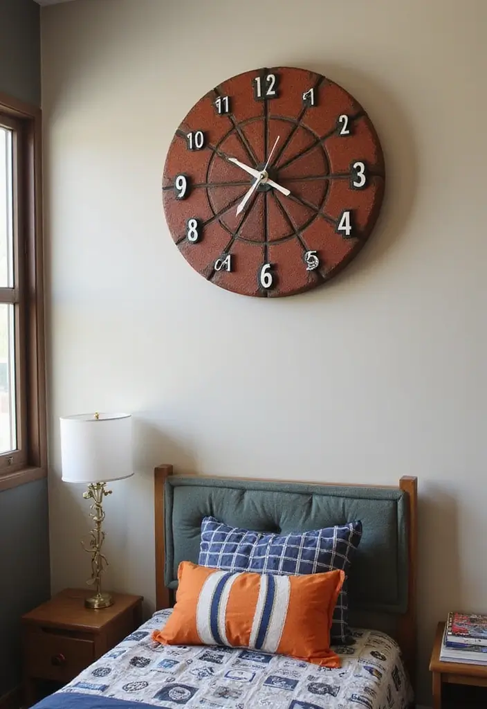 29 Teen Boy Bedroom Ideas Full of Energy and Personality - 18. Custom Sports Wall Clock