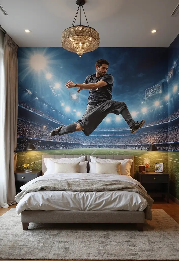 29 Teen Boy Bedroom Ideas Full of Energy and Personality - 4. Wall Murals and Decals
