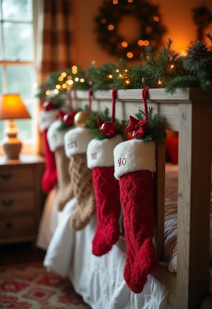 30+ Christmas Bedroom Decor Ideas That Create Holiday Magic - 30. Personalized Christmas Stockings