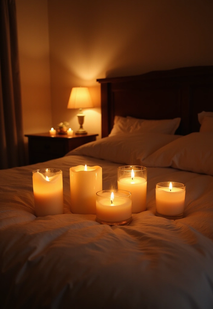 30+ Christmas Bedroom Decor Ideas That Create Holiday Magic - 6. Cozy Candles