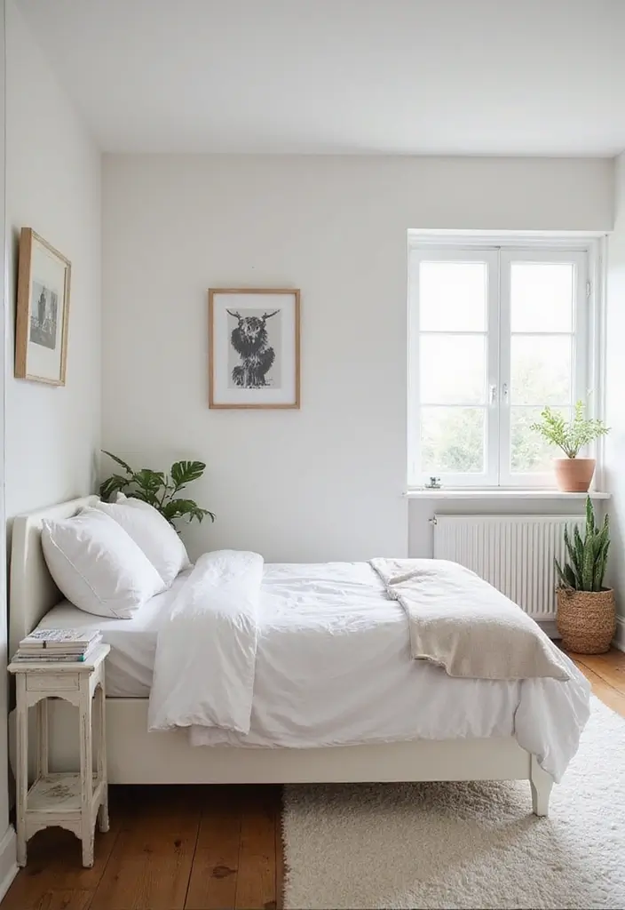 30 Cottage Bedroom Ideas Full of Cozy and Rustic Charm - 12. Minimal Decor for a Clean Look