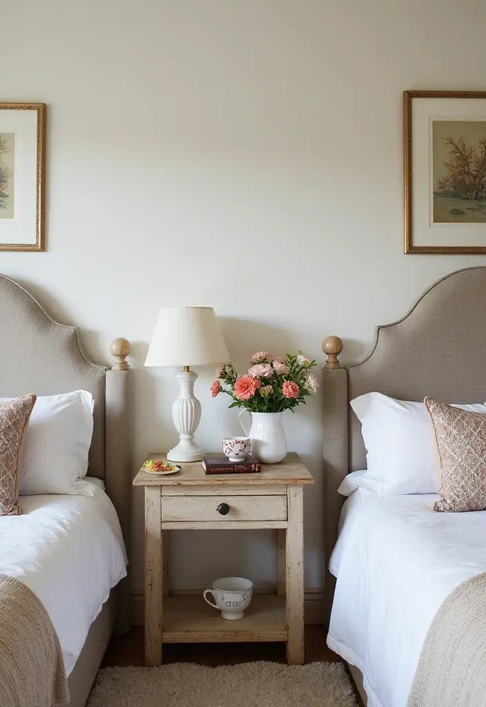 30 Cottage Bedroom Ideas Full of Cozy and Rustic Charm - 20. Personalized Bedside Tables
