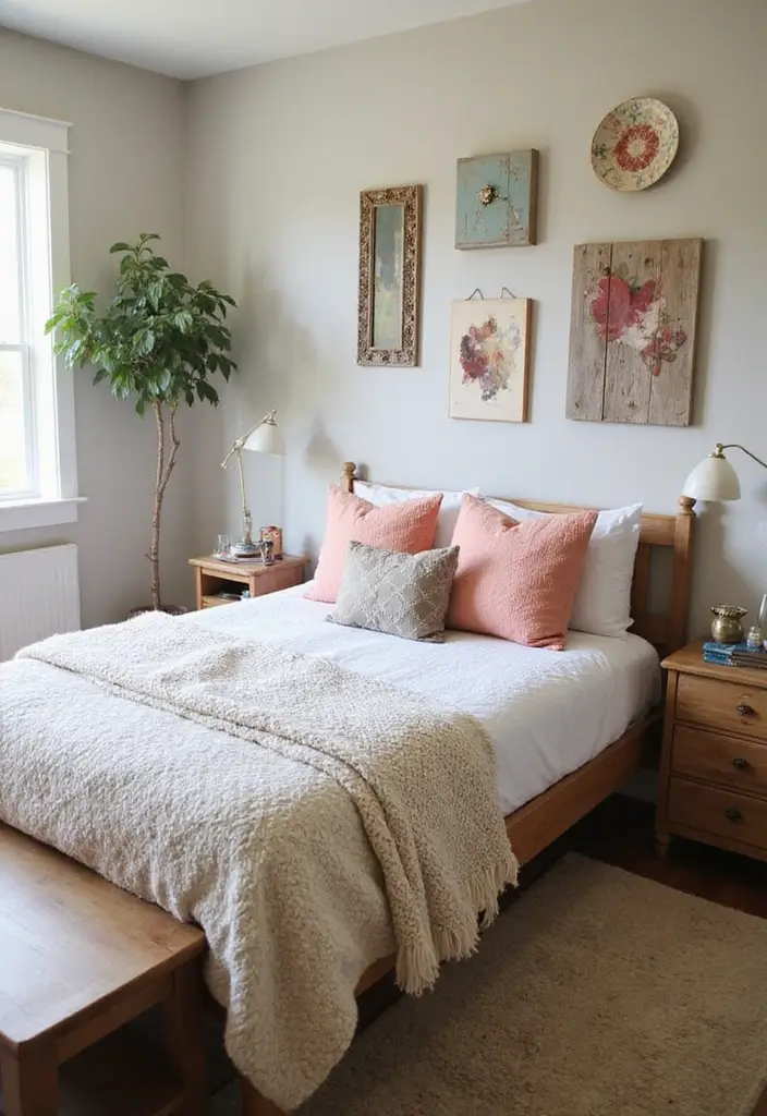 30 Cottage Bedroom Ideas Full of Cozy and Rustic Charm - 27. Crafty DIY Decor