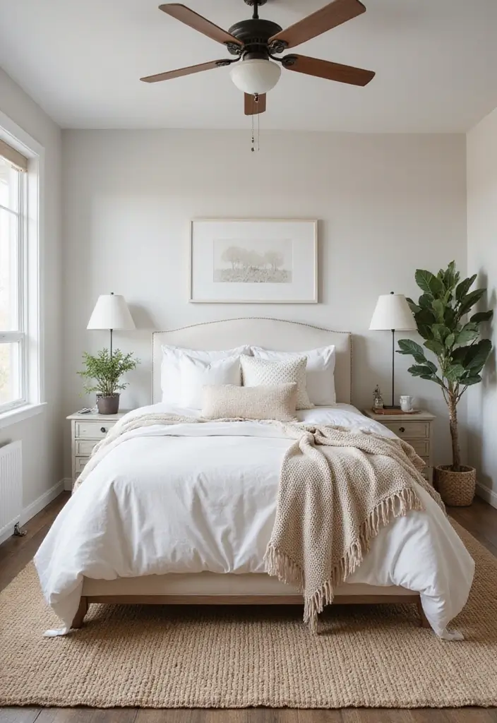 30 Farmhouse Bedroom Ideas for Rustic and Timeless Comfort - 19. Soft Area Rugs