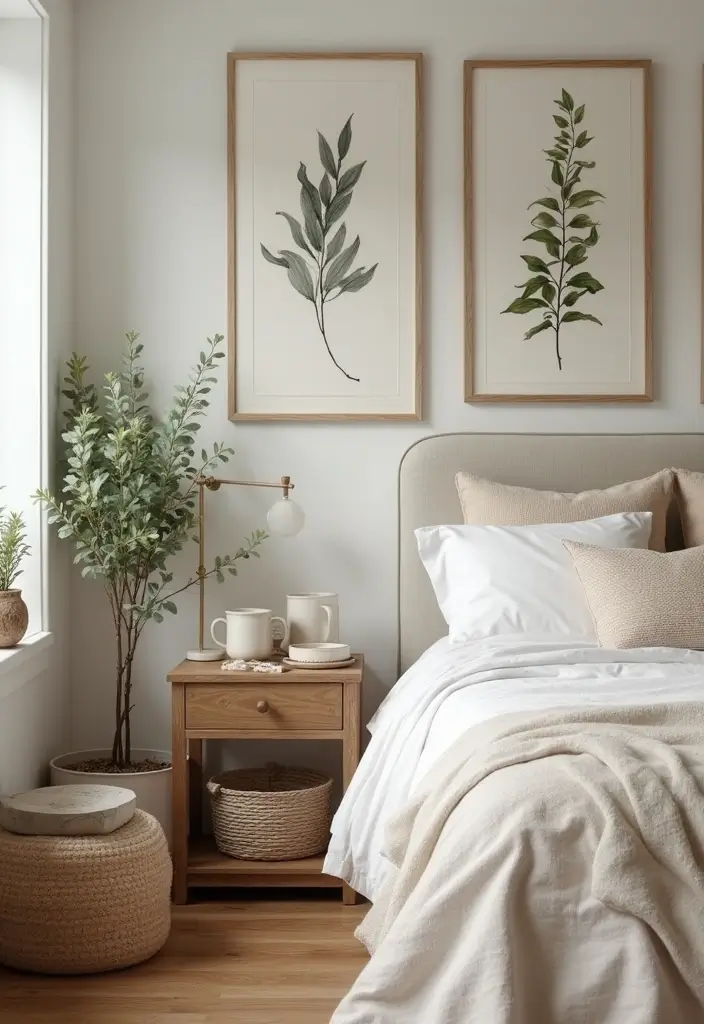 30 Farmhouse Bedroom Ideas for Rustic and Timeless Comfort - 27. Nature-Inspired Decor