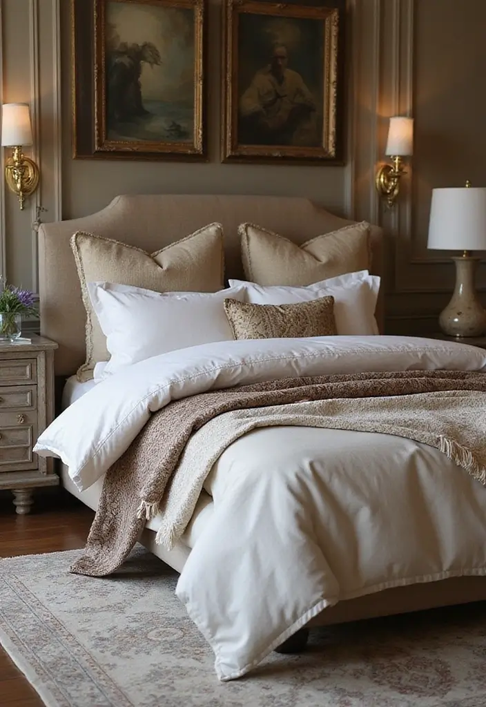 30 Luxurious Bedroom Ideas That Redefine Elegance 23 30 Luxurious Bedroom Ideas That Redefine Elegance - 23. Luxurious Bedding Layers for Visual Interest