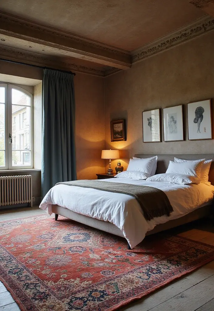 30 Luxurious Bedroom Ideas That Redefine Elegance 5 30 Luxurious Bedroom Ideas That Redefine Elegance - 5. Statement Rugs to Ground the Space