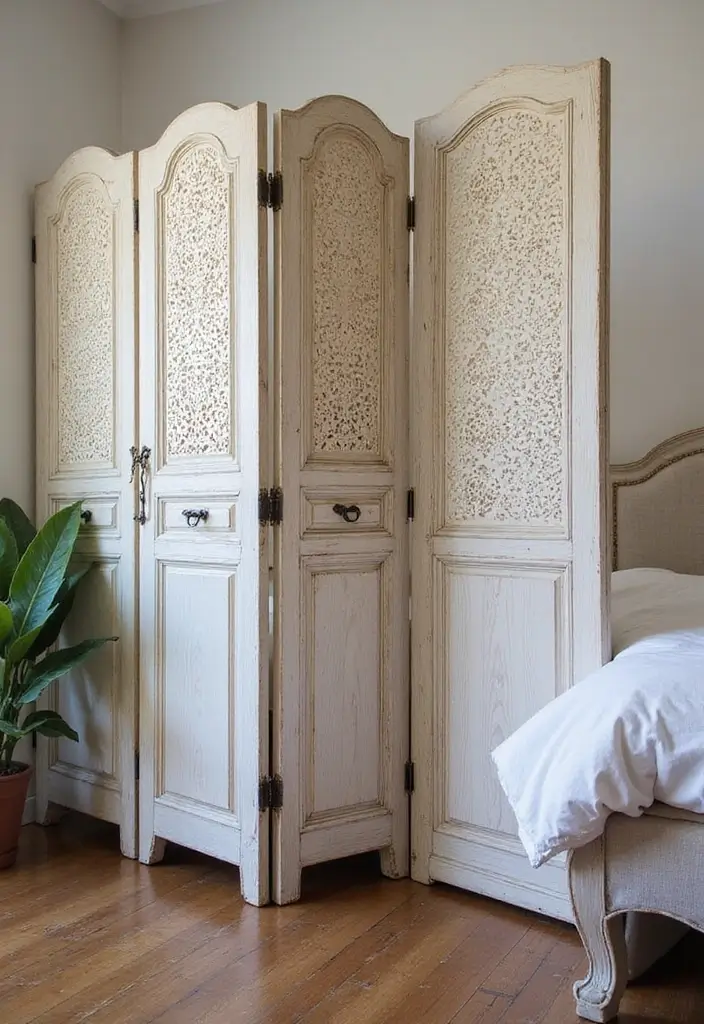 30+ Small Bedroom Ideas That Make Compact Spaces Feel Bigger - 19. Incorporate a Folding Screen